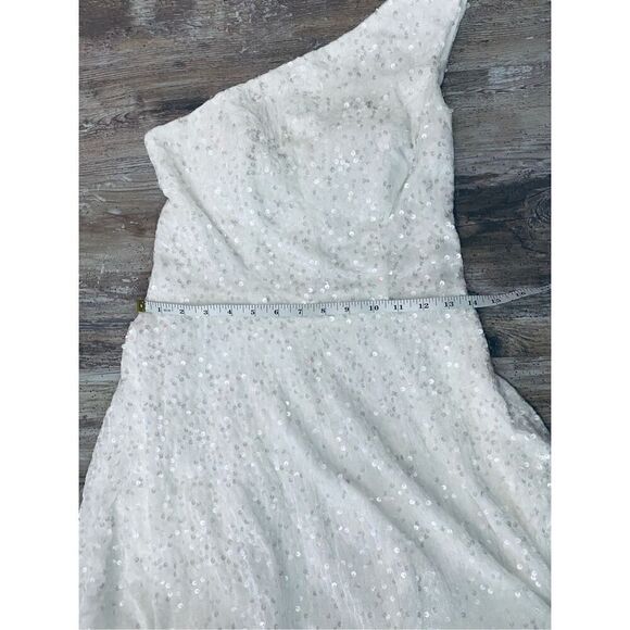 Homecoming White Cocktail Crushed Velvet Sequin Dress Sz 6 - Picture 6 of 10